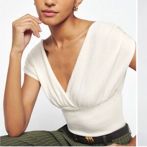 Reformation Ivory Knit Top